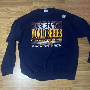 Vintage 1992 Atlanta Braves National League Champions Sweater Sticker Residue